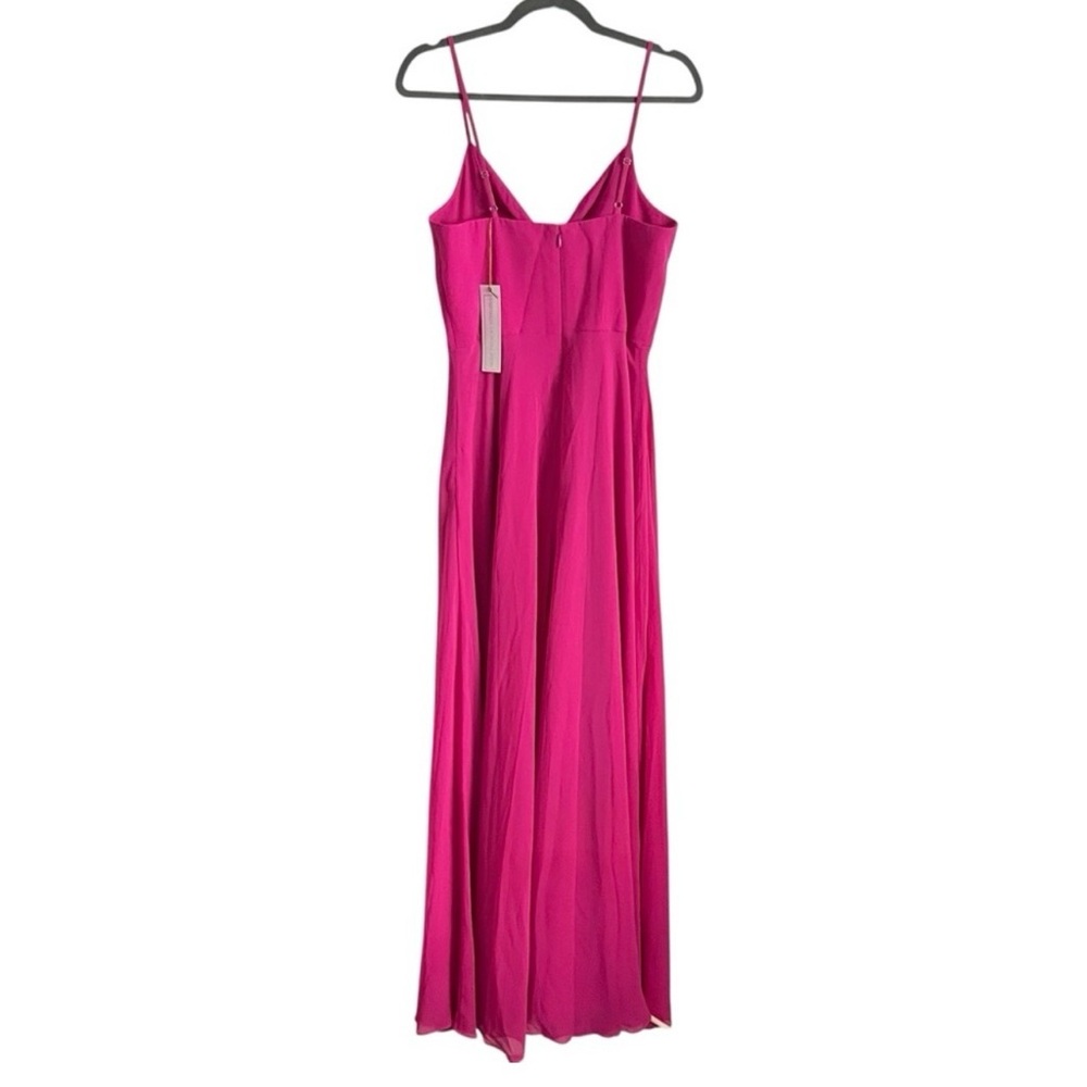 Dress the Population Cambria Twist Bodice Dress Bright Fuchsia Size Medium NWT - Picture 3 of 10